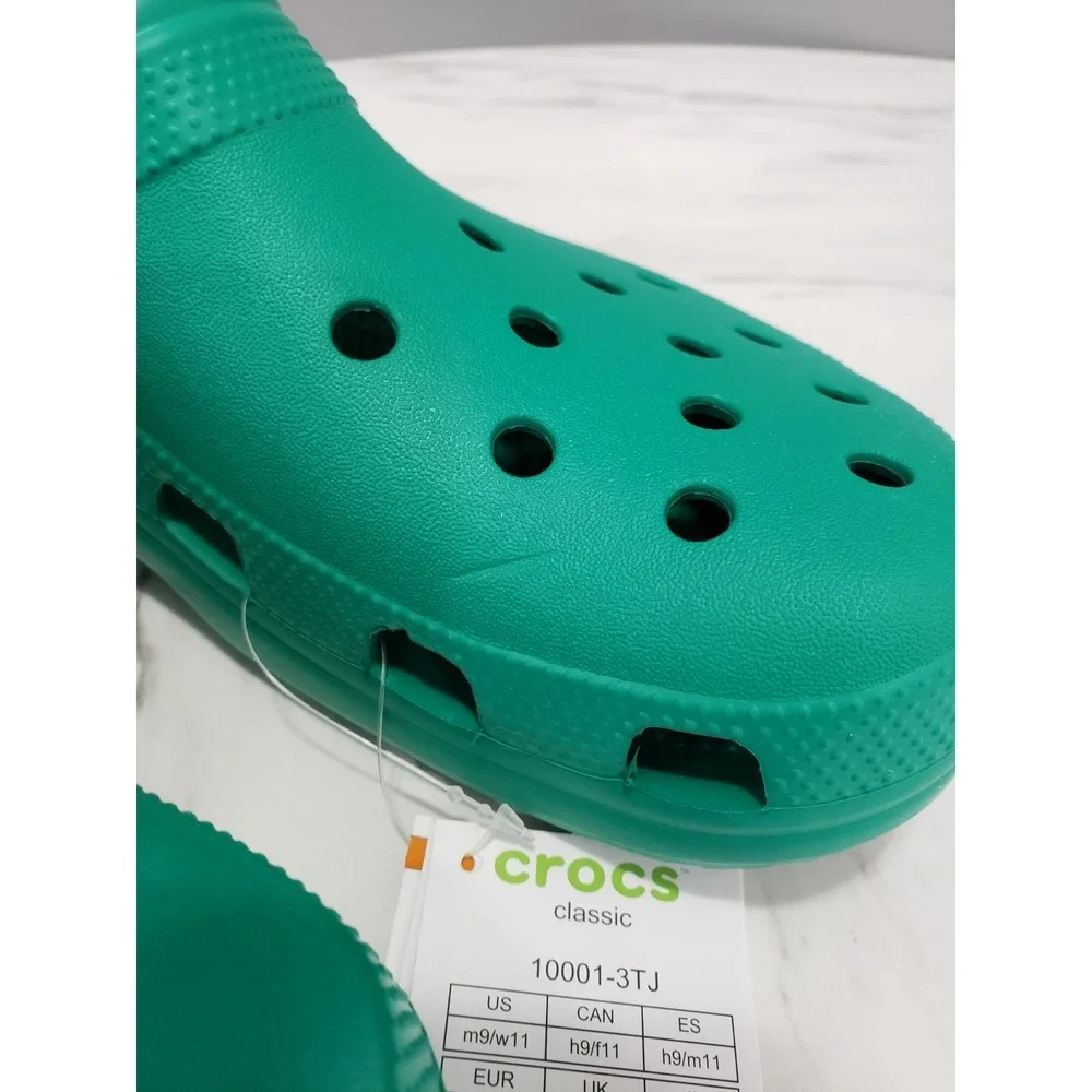 Crocs Classic Clog Green Mens 9 / Womens 11 Deep Green Slip On Shoes 10001-3TJ